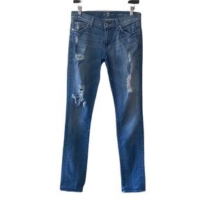7 for‎ All Mankind Y2K Low-Rise Roxanne Distressed Skinny Jeans